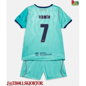 Barcelona Fermin Lopez #7 Tredje Kläder Barn 2026-27 Kortärmad (+ Korta byxor)